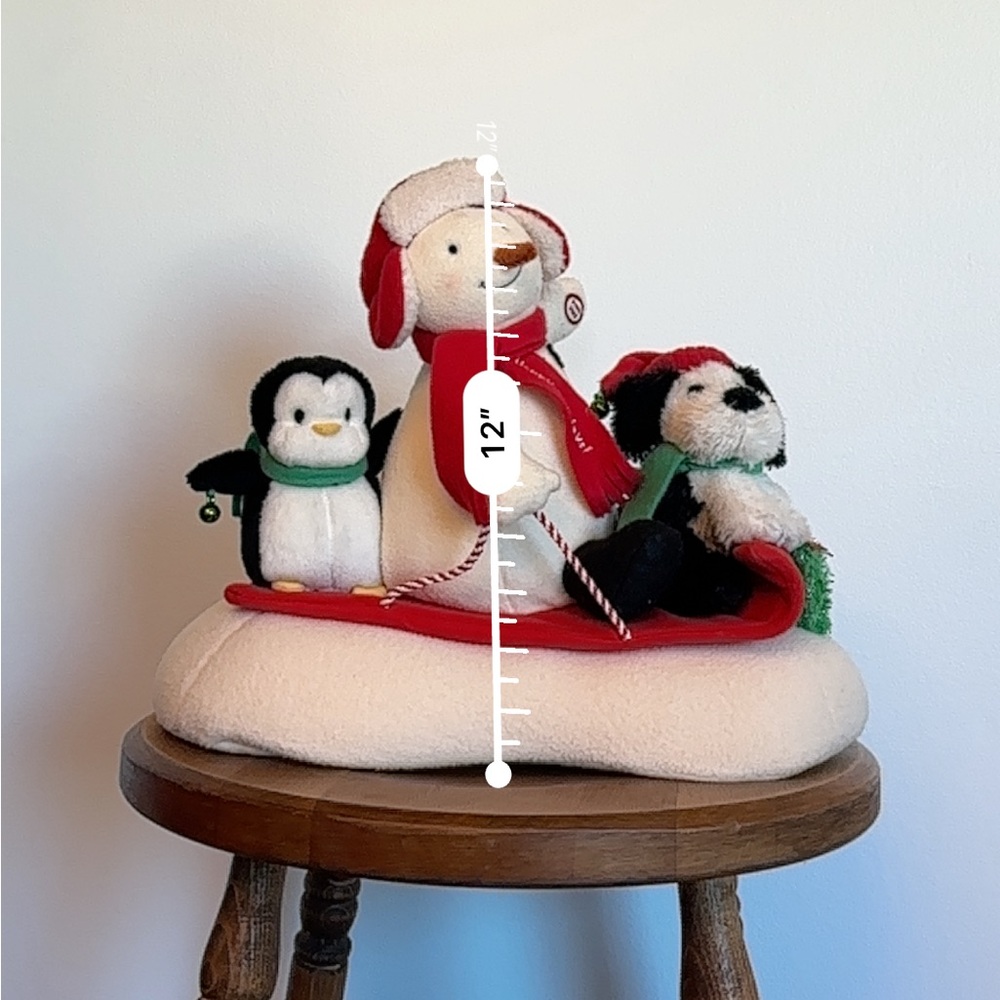 SOLD- Hallmark Jingle Pals Animated Singing Snowman Sleigh Ride Christmas Plush - Picture 12 of 16